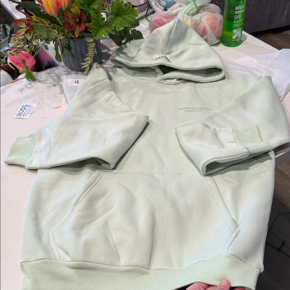 Comfrt pastel collection mint Green Hoodie - Picture 1 of 4